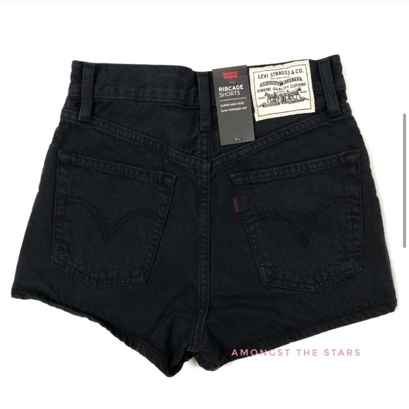 Levi's Black Ribcage Shorts - Picture 5 of 8